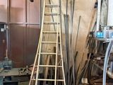 a picture of a room that has a ladder in it