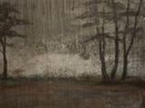 peinture représentant quelques arbres dans un champ, avec le ciel en arrière-plan