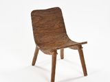 an image of a wooden chair sitting on top of a white surface