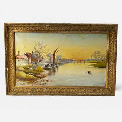 C MULLER (XIXe-XXe) Bord de rivière