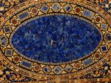 an image of a blue and black table with a gold border