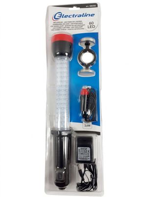 un gros plan d'une lampe de poche allumée