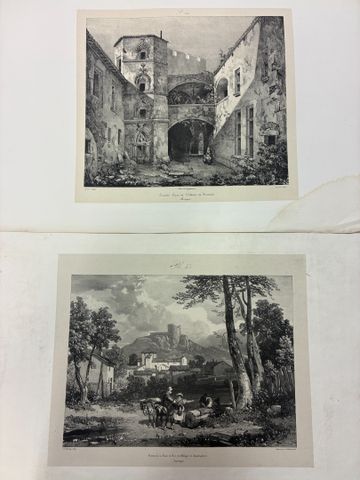  Lot de 17 lithographies d’ENGELMANN de la série Auvergne. Clermo...