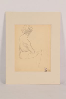 an image of a drawing of a nude woman sitting on her knees