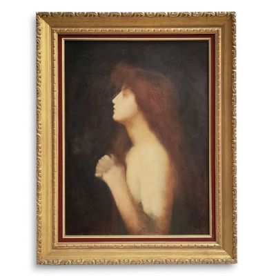 dans le gout de Jean Jacques HENNER Portrait de dame - Photo 1