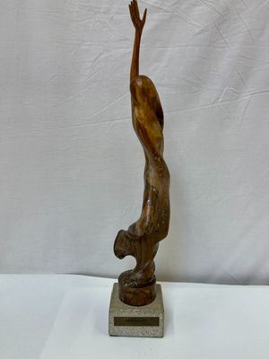 VANCZAK FRANCOIS SCULTURE EN BOIS "FEU FOLLET" 45 cm