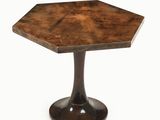 an image of a small table with a wooden top on a white background