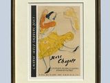 tableau représentant une femme en robe jaune, assise sur une chaise devant un fond bleu
