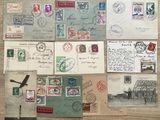 many different types of stamps on the table