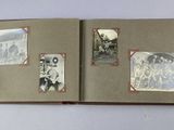 an open book with pictures of people on it