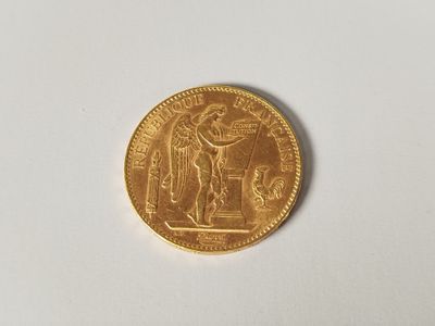 an image of a gold coin sitting on top of a white surface