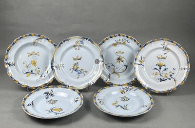 Emile GALLE (Lorraine). Réunion de 6 assiettes des services … - Photo 1