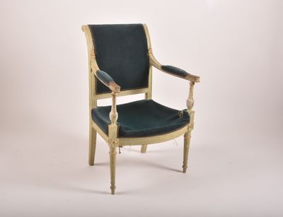 Fauteuil en bois laqué crème Epoque Directoire (à regarnir) - Photo 1