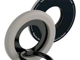 a black and white photo of a pair of rings