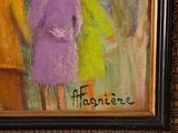 a painting of a woman standing in front of a mirror