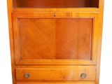 an image of a wooden bookcase with two drawers