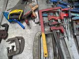a lot of tools that are laying out on the floor