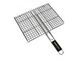 un gros plan d'une grille de barbecue sur fond blanc