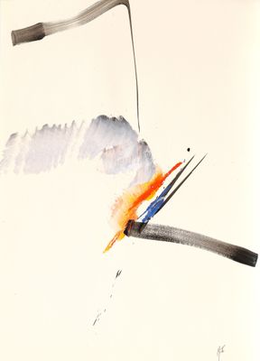 une aquarelle représentant un oiseau avec un drapeau sur le dos