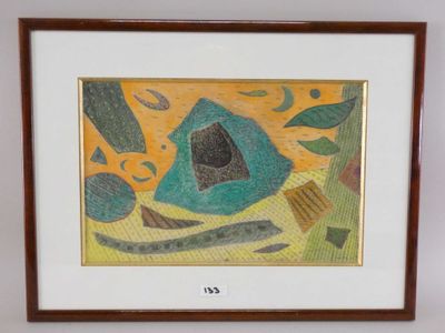 tableau encadré représentant un oiseau bleu sur un fond jaune et vert