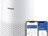 the philips smart air purifier is shown next to an iphone