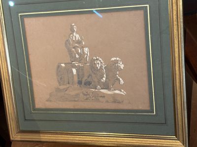 une image représentant une image d'un homme à cheval, dessinée par un chien