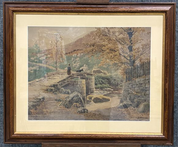 Joseph JEANNOT (1855-1935) « Le pont du Moulin de la Folie à Croz...