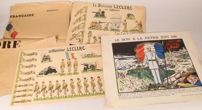plusieurs livres, sur lesquels figurent des illustrations de soldats, posés sur une table