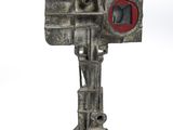 a toy camera on a tripod on a white background
