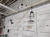 a room with a lot of white cabinets in it