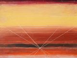 un tableau représentant une peinture abstraite rouge, jaune et noire