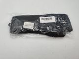 a plastic bag with a black object inside of it