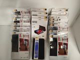 a lot of electronic devices that are sitting on a shelf