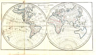 Une vieille carte du monde est représentée sur une feuille de papier