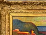 an image of a painting of a horse grazing in a field