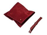 an image of a small red wallet with a red cord on it