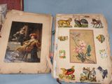two old books with pictures of animals and birds on them