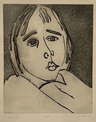 drawing of a young girl with a cigarette in her mouth