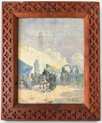 an old picture of a painting of a horse drawn carriage