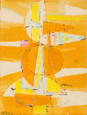 GEORGES COLLIGNON (1923-2002) Composition abstraite orange e… - Photo 1