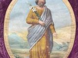 an image of a painting of a man with a flower in his hand