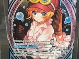 une photo d'une carte sur laquelle figure une jeune fille portant des lunettes de protection