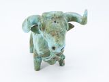 statue of a bull on a white background with a white background