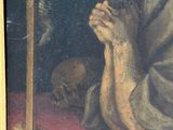 an image of a painting of a man with a beard and a cat