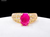 an image of a pink stone and diamond ring on a white surface
