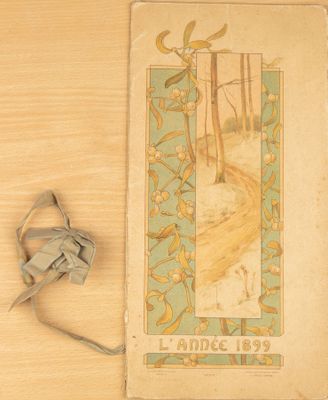 an old book with a picture of a woman on it