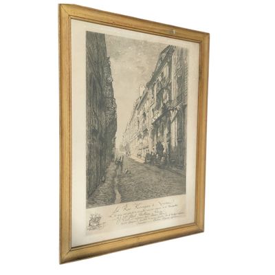 une image représentant un dessin d'une rue avec des bâtiments en arrière-plan