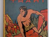 un vieux livre avec la photo d'un homme sur une planche de surf