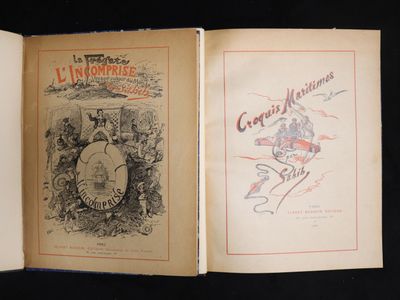 un livre ouvert sur lequel figure le dessin d'un homme à cheval