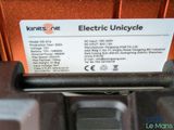a label on the back of an electric unicycle
